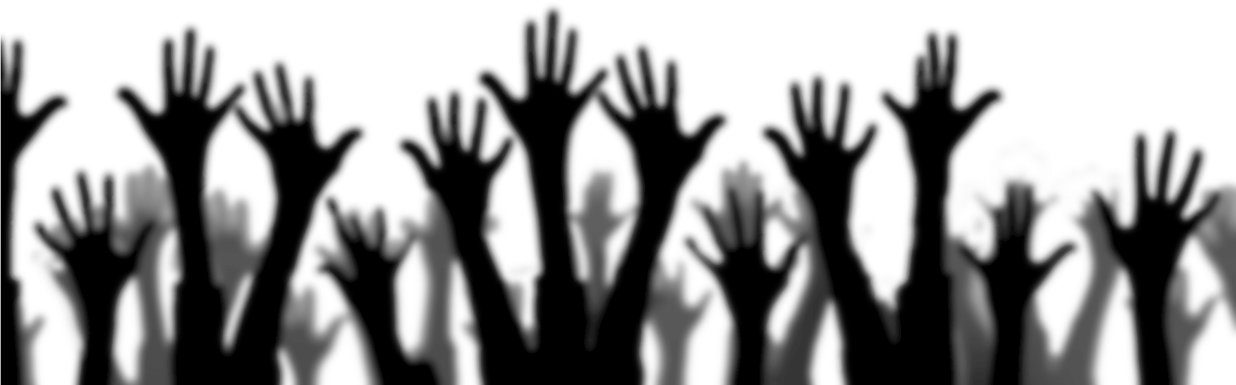 Raised Hands Png - Shadow (1803x589), Png Download