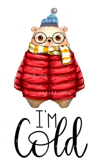 I'm Cold Cozy Animal Digital Download Png File - Owl (550x688), Png Download