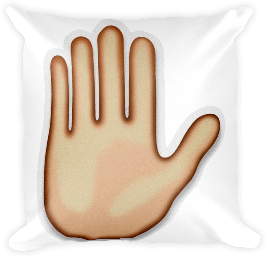 Emoji Pillow - Raised Hand - Throw Pillow (1000x1000), Png Download