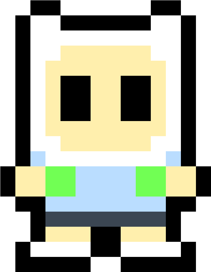 Cute Finn - Minecraft Pixel Art Finn (900x1050), Png Download