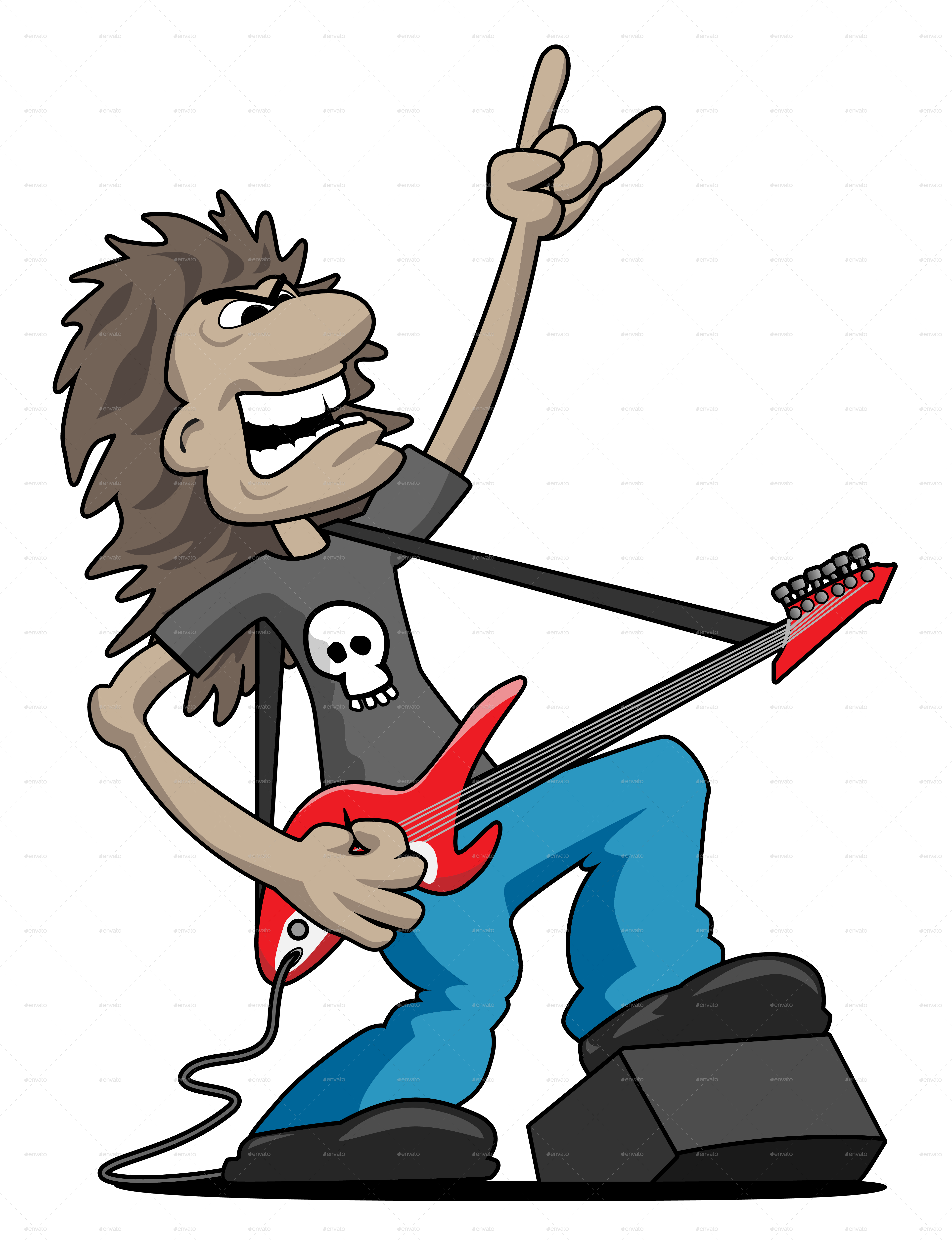 Rockstar Rockstar - Heavy Metal Cartoon Rocker (3845x5000), Png Download