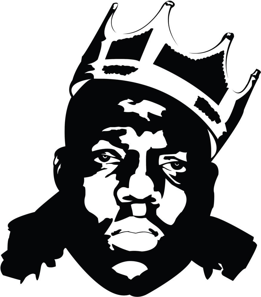 Biggie Smalls - Biggie Smalls Stencil (889x1024), Png Download