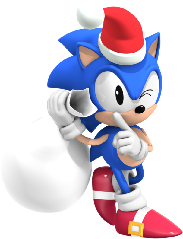 Classic Sonic The Hedgehog Christmas (894x894), Png Download