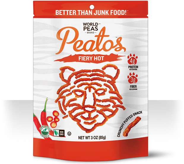 Best Flavor Fiery Hot Peatos Healthy Snack Bag - Peatos Fiery Hot (650x554), Png Download