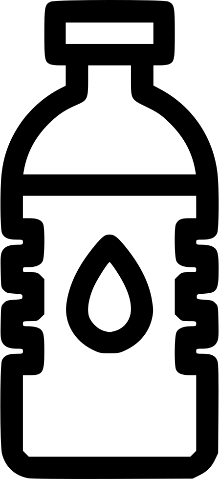 Png File - Water Bottle Icon Black Png (448x980), Png Download