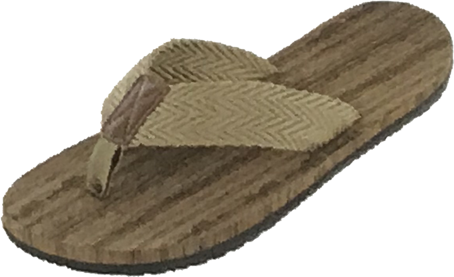 Sandals Mens Woven Wood Grain Flip Flop - Slipper (1000x645), Png Download