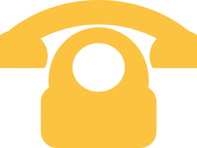 Phone Clipart Yellow - Blue Transparent Telephone Clipart (640x480), Png Download