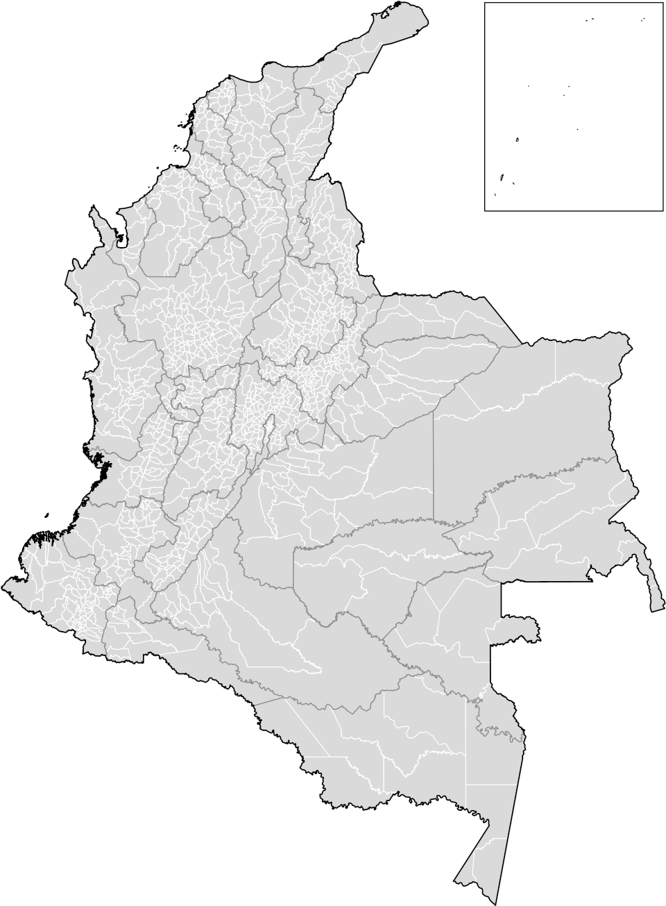 Mapa De Colombia - Division Municipal De Colombia (970x1316), Png Download