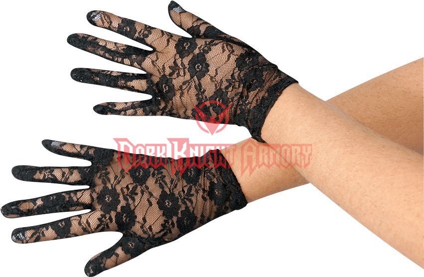 Black Lace Gloves - Temporary Tattoo (850x850), Png Download