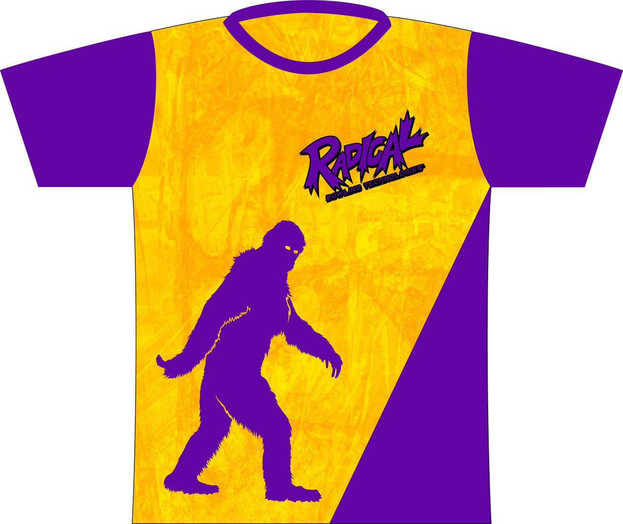 Radical Gold/purple Yeti Express Dye Sublimated Jersey - Bigfoot Silhouette Cut Out (1280x1076), Png Download