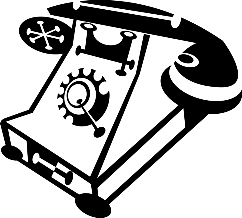 Vector Illustration Of Antique Telecommunications Device (777x700), Png Download