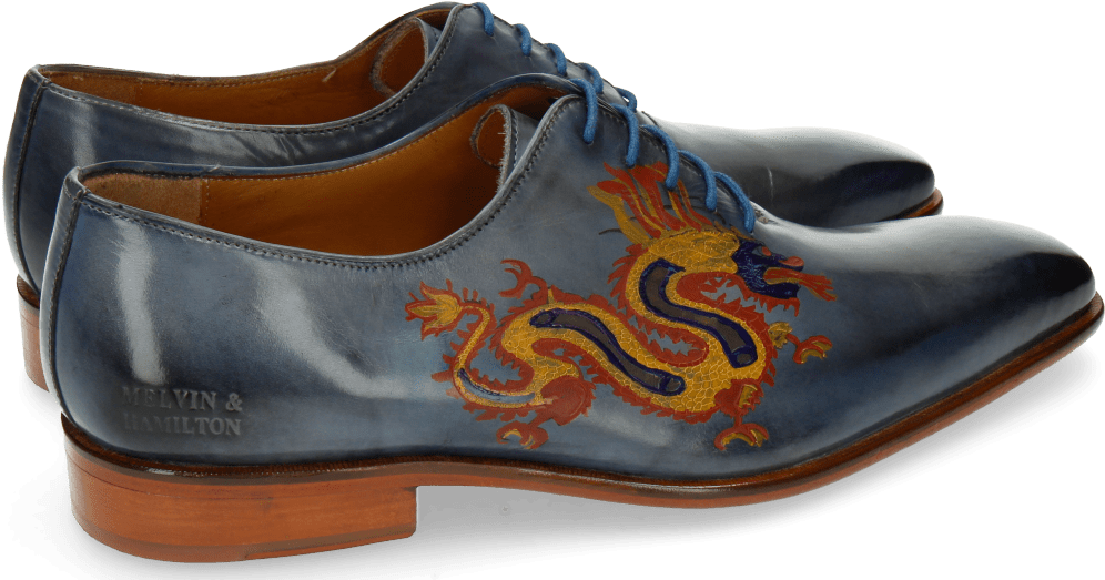 Oxford Shoes Clark 6 Moroccan Blue Dragon - Leather (1024x1024), Png Download
