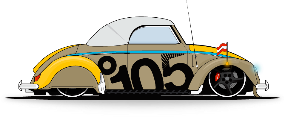 °atelier105 Car Vector, Free Vector Art, Beetle Car, - Car Vector (960x600), Png Download