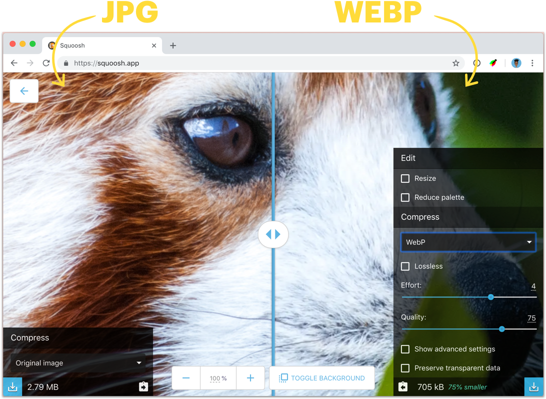 Bitsofcode - Google Squoosh (1138x860), Png Download