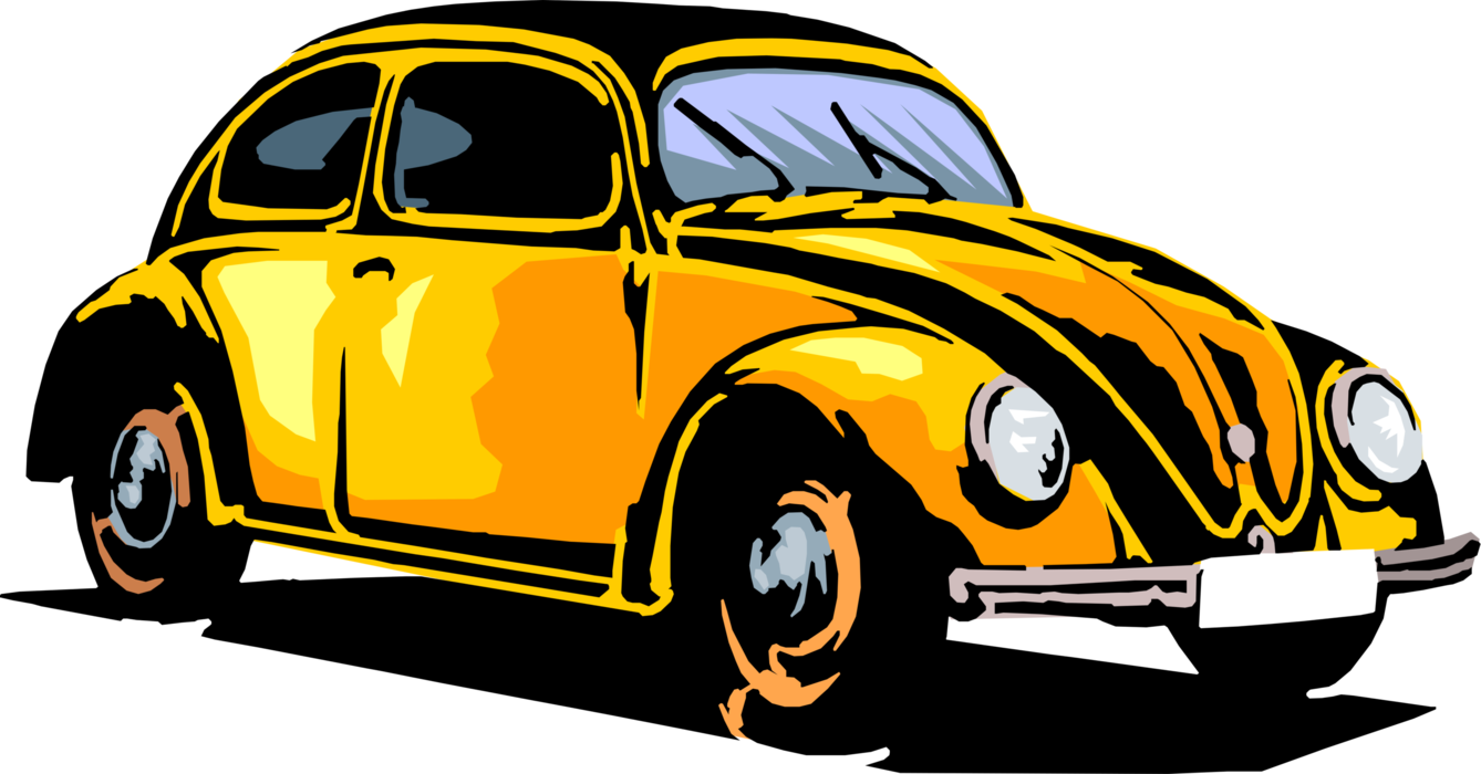 Image Royalty Free Vector Automobile Illustrator - Yellow Car (1338x700), Png Download