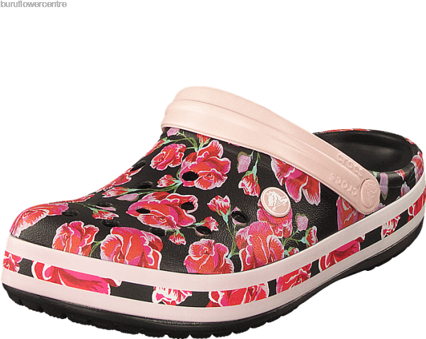 Buy Crocs Crocband Graphic Iii Clog Floral/black Beige - Crocband Graphic Clog (600x600), Png Download