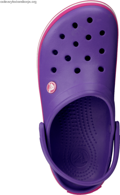 Women's Crocs Crocband Neon Purple - Flip-flops (600x750), Png Download