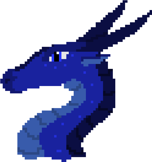 Blue Pixel Dragon - Illustration (720x700), Png Download