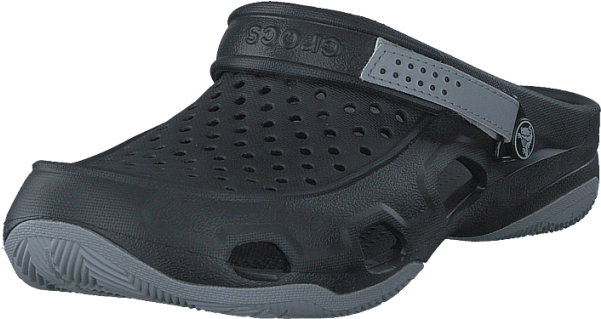 Crocs Swiftwater Deck Clog M Black/light Grey Black - Gardening Shoes (600x600), Png Download