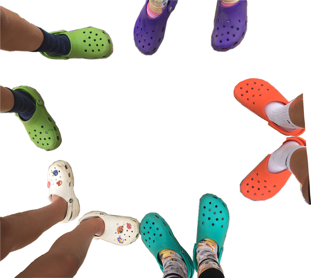 Crocs Croc Green Purple Orange Teal White Pin Crocpins - Walking Shoe (1024x914), Png Download