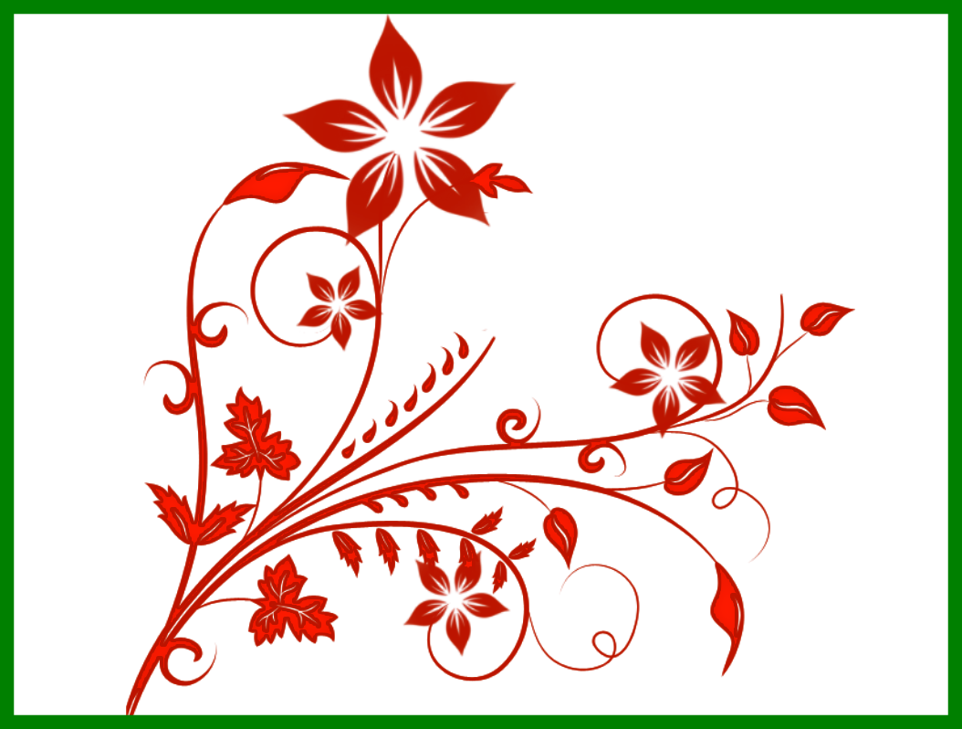 Henna Flower Clipart - Red Floral Design Png (1054x798), Png Download