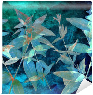 Abstract Watercolor Background And Branch Plant - Branch Plant, Canvas Gallery Wrap (400x400), Png Download