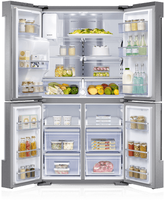 Family Hub Samsung Fridge - Samsung Family Hub Rf56m9540sr (400x400), Png Download