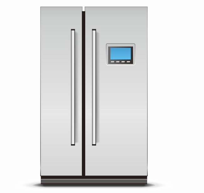 Png Royalty Free Two Refrigerator Png Mart - Refrigerator Two Doors Clipart (650x614), Png Download
