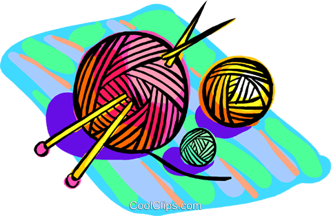 Yarn With Knitting Needles (480x314), Png Download