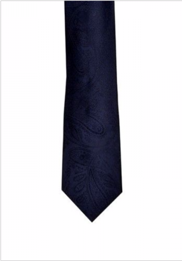 Mens Necktie Navy Blue Paisley Polyester Tie - Leather (650x650), Png Download