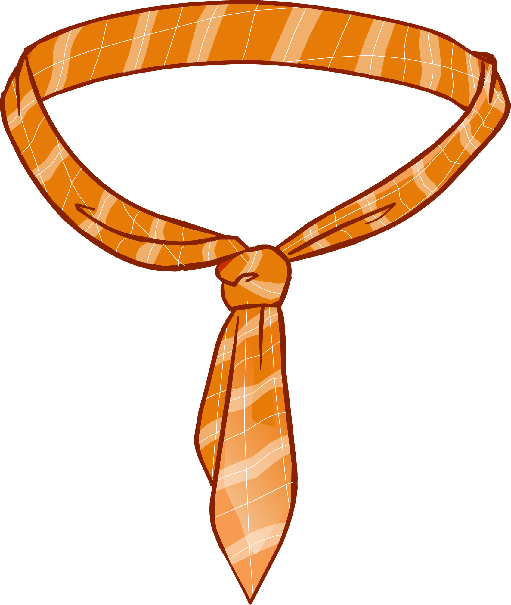 Orange Tie Icon - Tie Club Penguin (1698x2011), Png Download