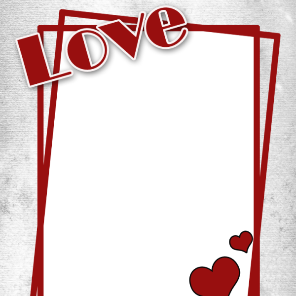 Love Frame With Heart - Love Photo Frame Png (600x600), Png Download