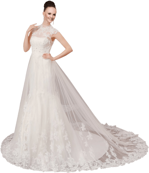 White Sleeveless Ball Gown In Lace Wedding Dress - Wedding Dress Transparent Png (590x800), Png Download