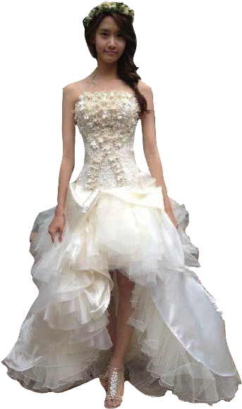 Dress Png, Im Yoona, Just Married, Wedding Dresses - Girl Wedding Dress Png (500x667), Png Download