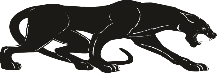 Black Panther Clipart Transparent - Black Jaguar Cartoon Png (700x236), Png Download