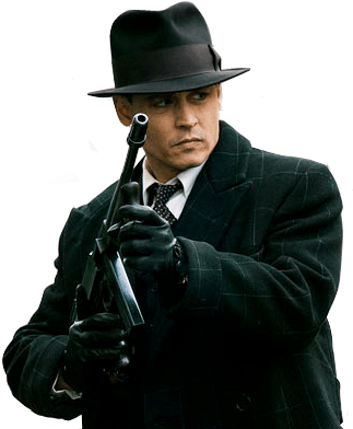Johnny Depp Gun - John Dillinger Johnny Depp (400x400), Png Download
