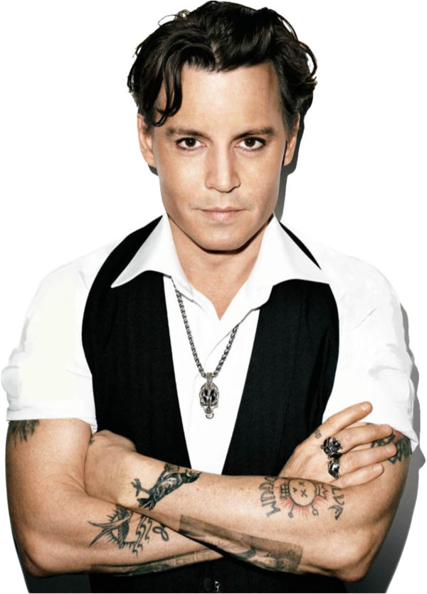 Johnny Depp Transparent Background - Johnny Depp Hairstyle Medium (600x835), Png Download