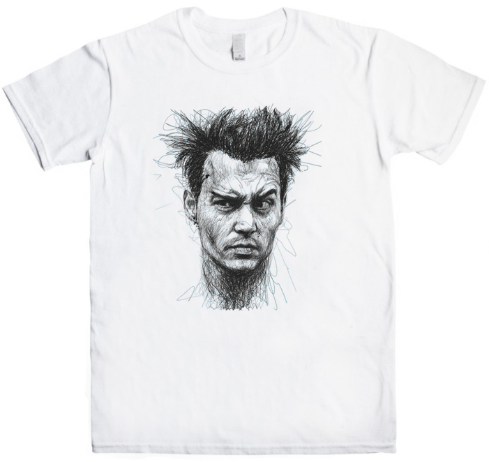 Johnny Depp Sketch T-shirt - Vince Low Johnny Depp (700x700), Png Download