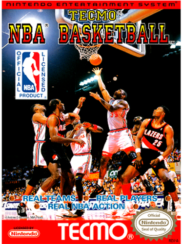 Tecmo Nba Basketball Nes Cover (500x500), Png Download