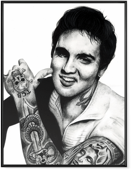 Inked Elvis - Poster - Inked - Elvis - Unisex Tank / Sublimation / 3xl (600x600), Png Download