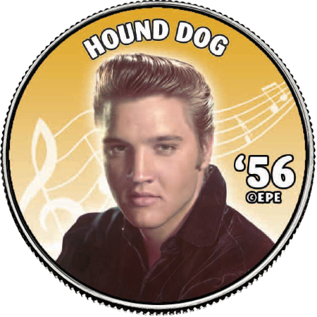 Elvis Presley B W Portrait Jfk Kennedy Half Dollar (450x450), Png Download