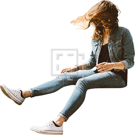 Girl Sitting In Breeze - Png Image Hd Girl Sit (450x450), Png Download