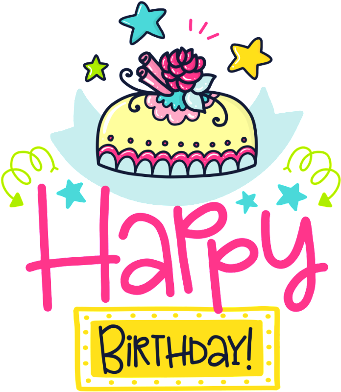 Hand Drawn Happy Birthday Card Vector - Stock Illustration (1024x1024), Png Download