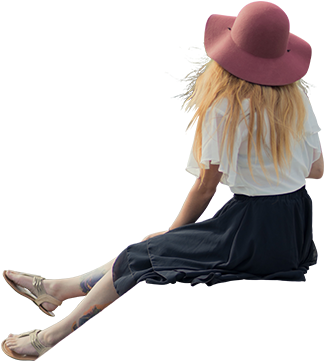 Sitting Woman Png (443x480), Png Download