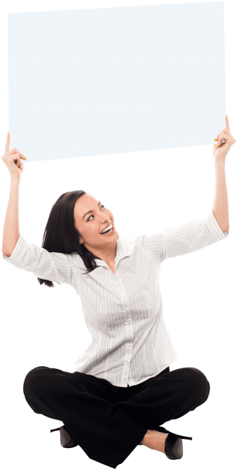 Free Png Girl Holding Banner Png Images Transparent - Girl Holding Png (480x722), Png Download