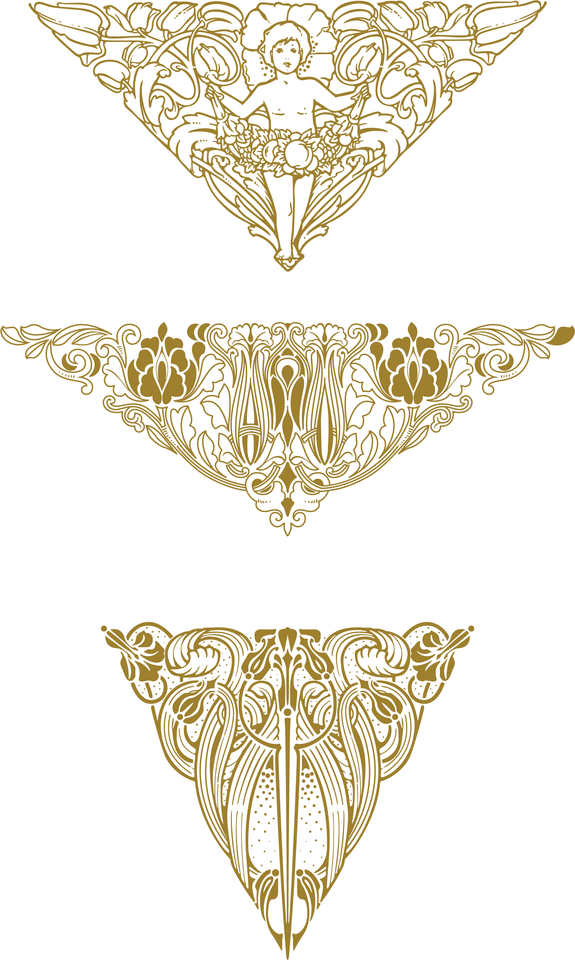 Clipart Stock Nouveau Ornaments Transprent Png Free - Art Deco Ornament Png (1920x3173), Png Download