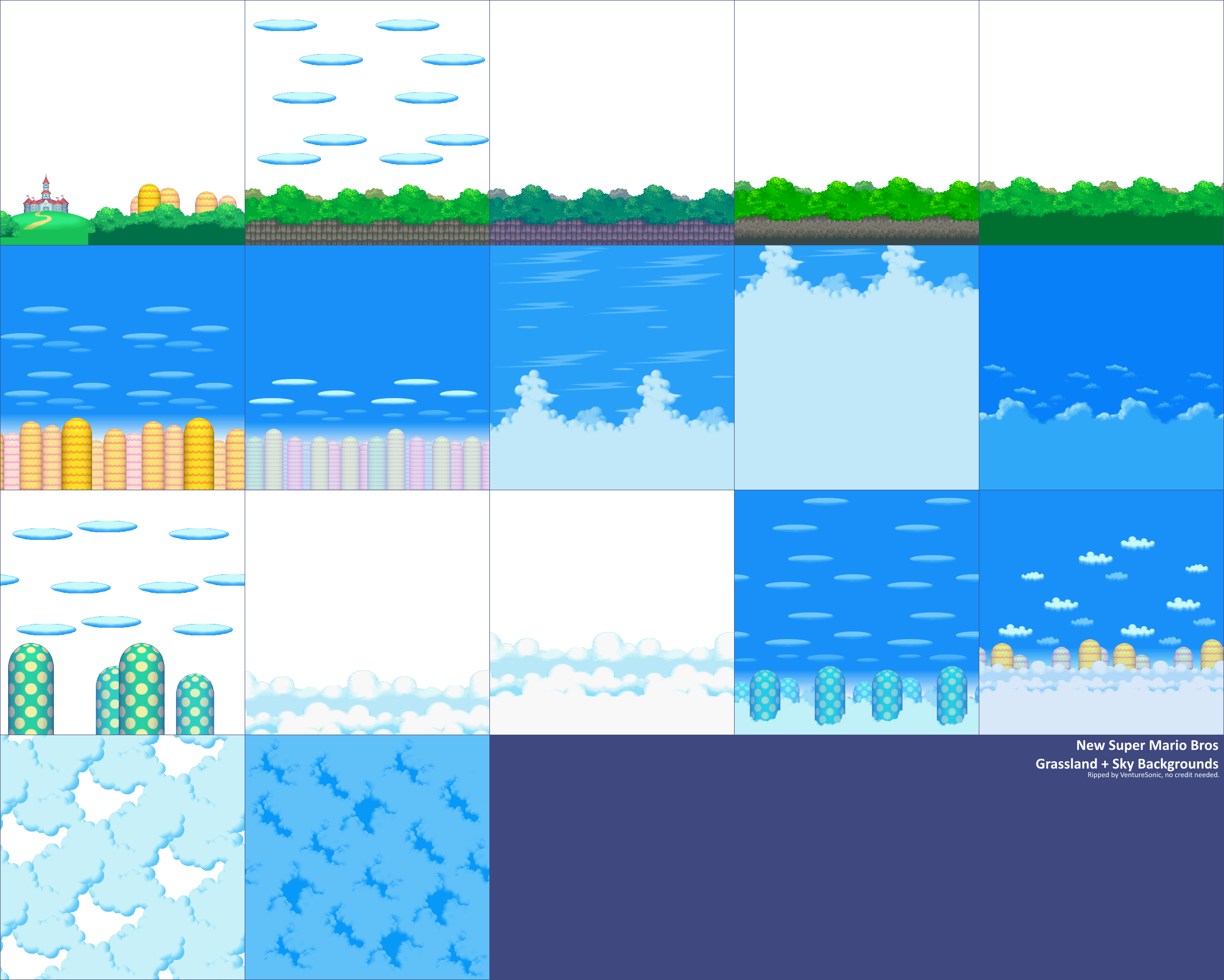 Grassland And Sky - New Super Mario Bros Grasslands Background (2566x2053), Png Download