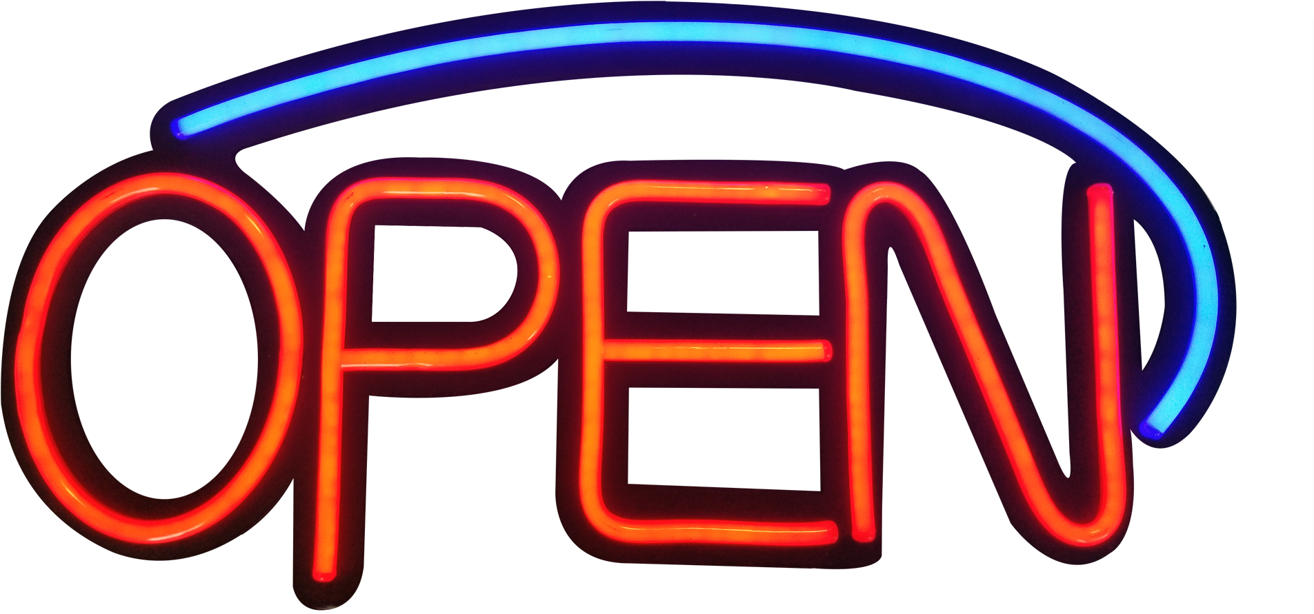 Led Neon Rope Strip Indoor Window Display Sign- "open" - Graphics (2000x2000), Png Download