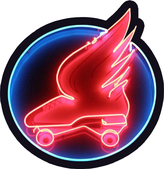 Santa Cruz Roller Palladium - Neon Sign Roller Skate (556x572), Png Download