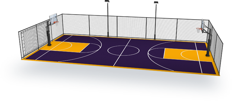Basketball Floor Png - Outdoor Basketball Court Png (769x336), Png Download